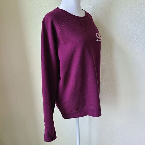 Champion Crew Neck Sweatshirt Women’s Large Purple Pullover Spell Out‎ Logo - Picture 4 of 10